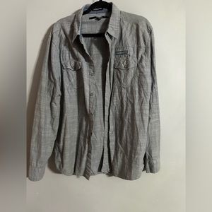 Carbon Classic Fit Heather Gray Button Up Shirt Size Xl